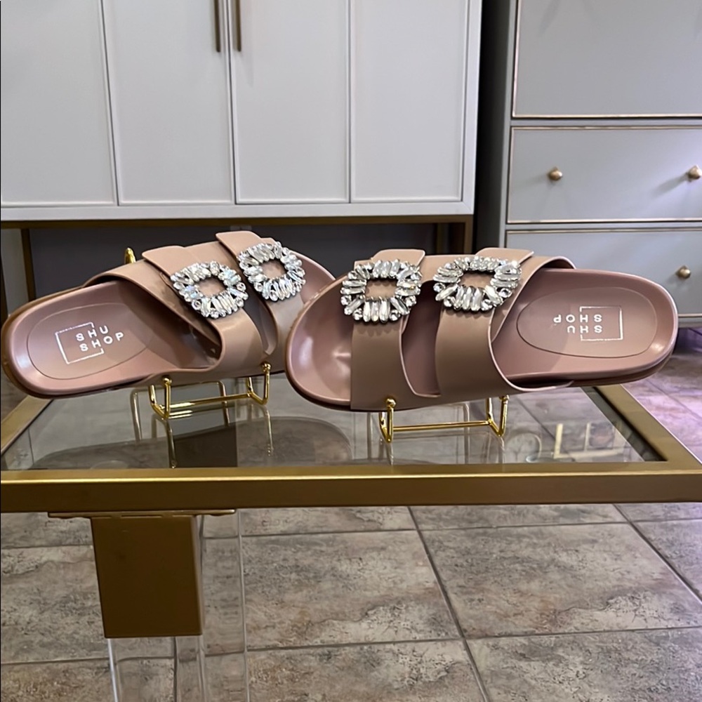 ShuShop “Bridgett” Sandals with Rhinestone Embellishments New in Box